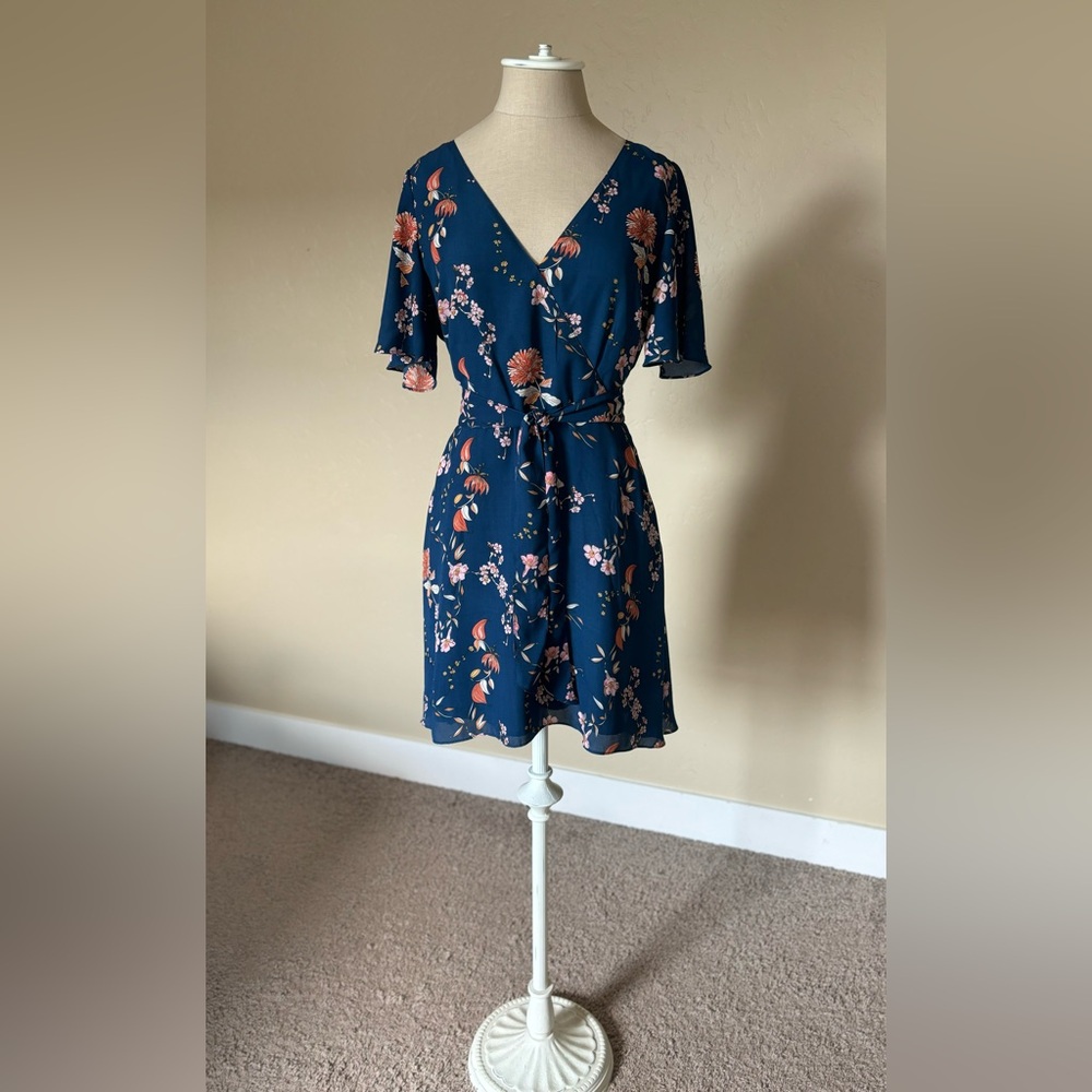 BB Dakota floral faux wrap dress